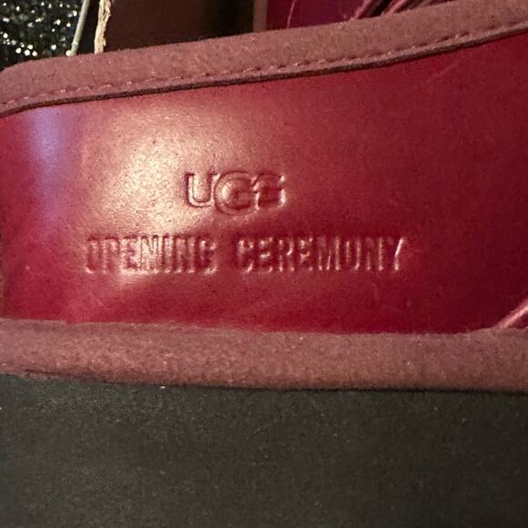 Ugg X Opening Ceremony Tasman Platform Clog Mule Size 11 Oxblood/Red Leather New - Picture 5 of 8